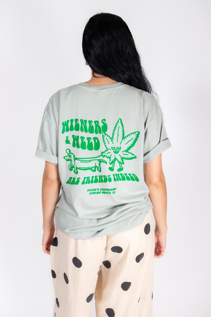 wieners & weed unisex pocket tee - bean goods