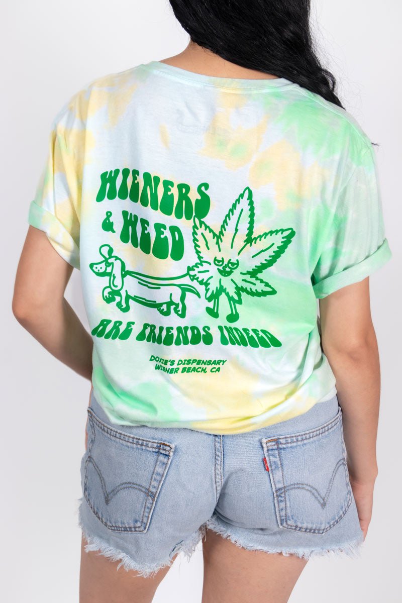 wieners & weed unisex tie-dye tee - bean goods