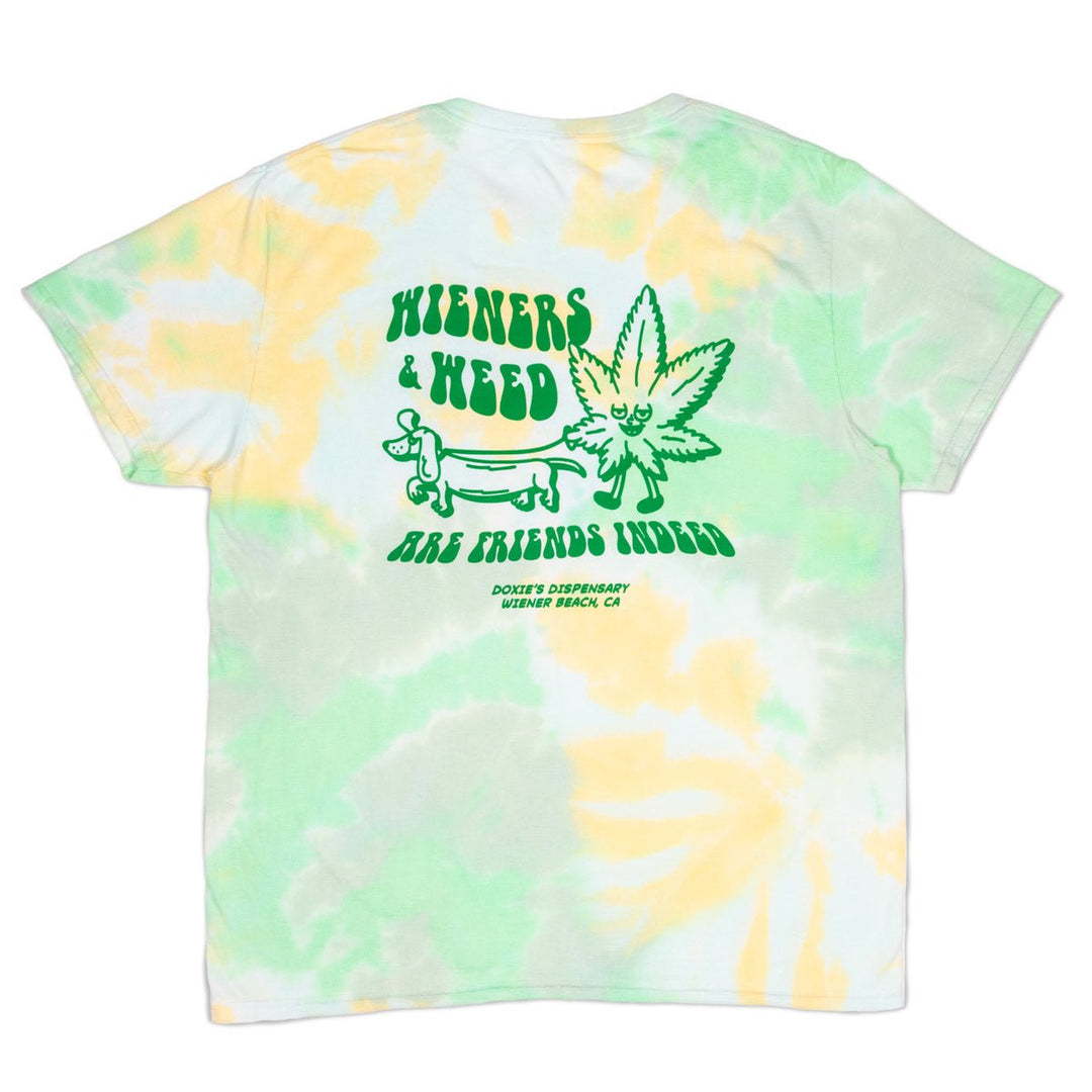 wieners & weed unisex tie-dye tee - bean goods