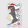 dachshund through the snow sticker