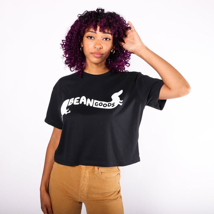 bg signature cropped tee | black - bean goods