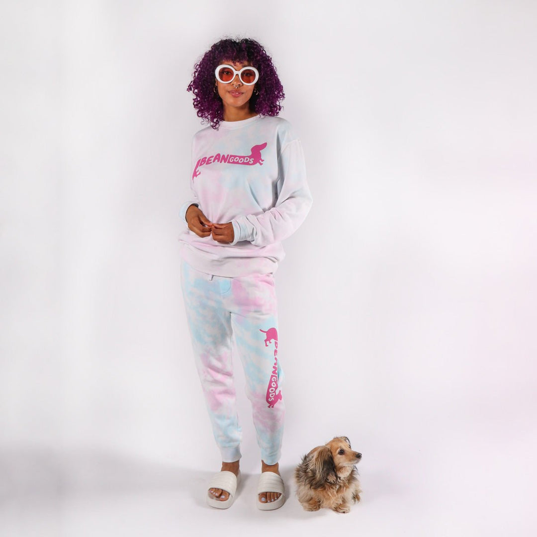 bg signature sweatsuit bundle | cotton candy tie-dye - bean goods