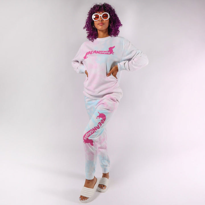 bg signature sweatsuit bundle | cotton candy tie-dye - bean goods