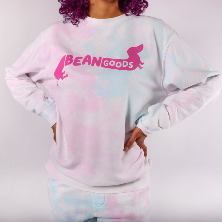 bg signature unisex crew | cotton candy tie-dye - bean goods