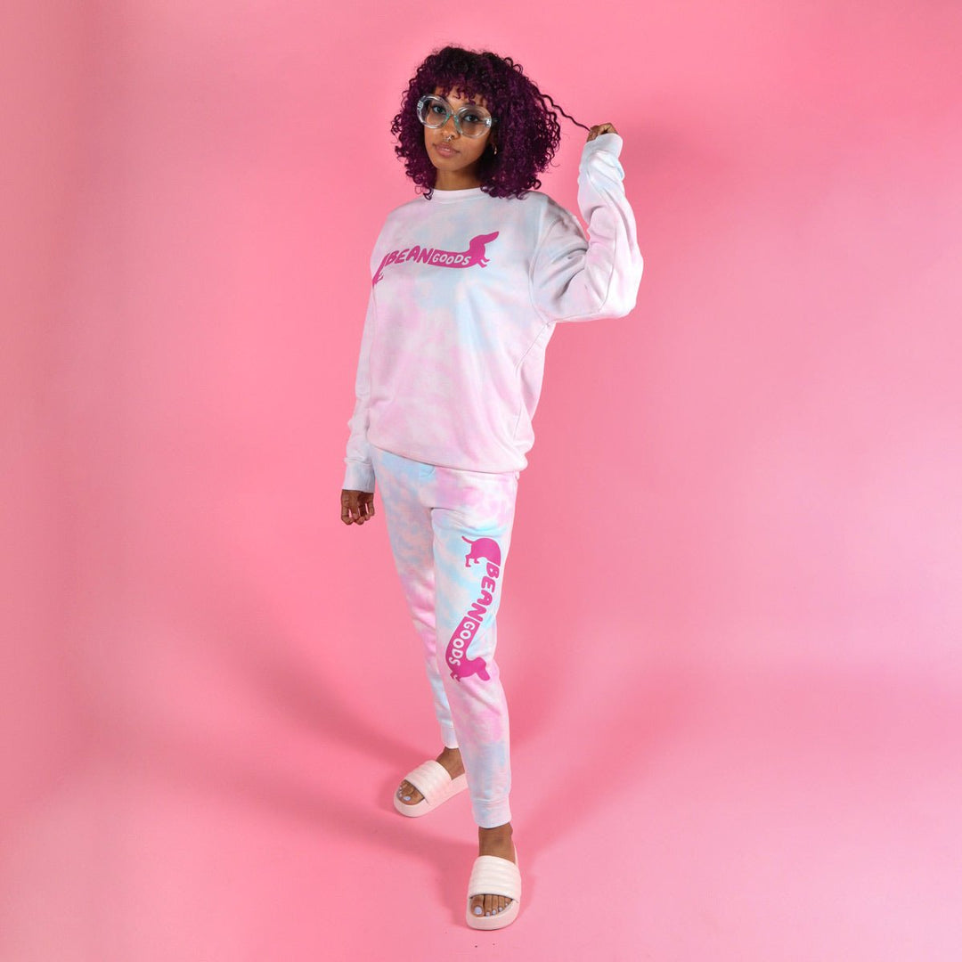 bg signature unisex sweatpants | cotton candy tie-dye - bean goods