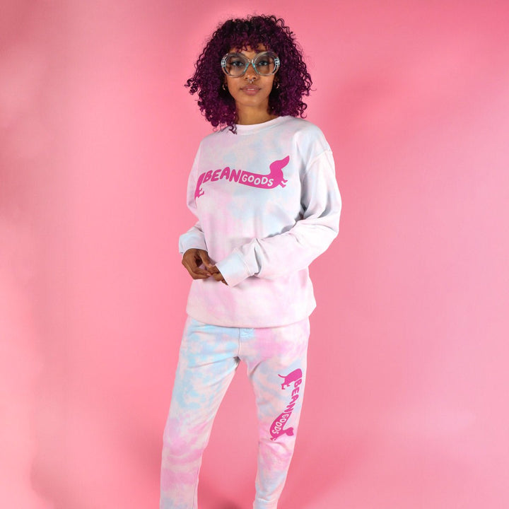 bg signature unisex sweatpants | cotton candy tie-dye - bean goods