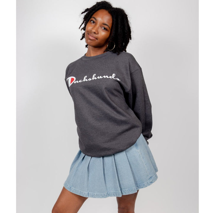 champion x bean goods unisex crew sweatshirt | charcoal heather - bean goods