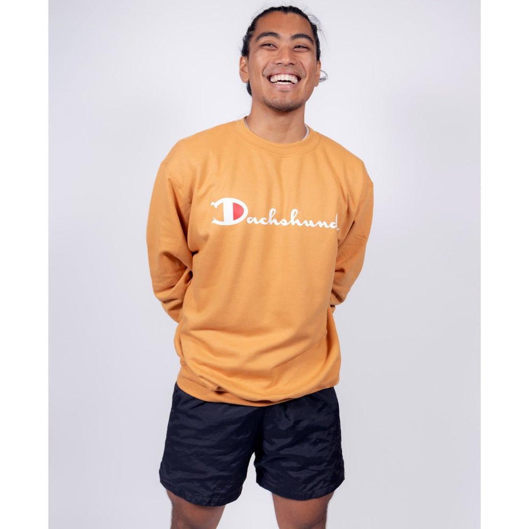 champion x bean goods unisex crew sweatshirt | mustard - bean goods