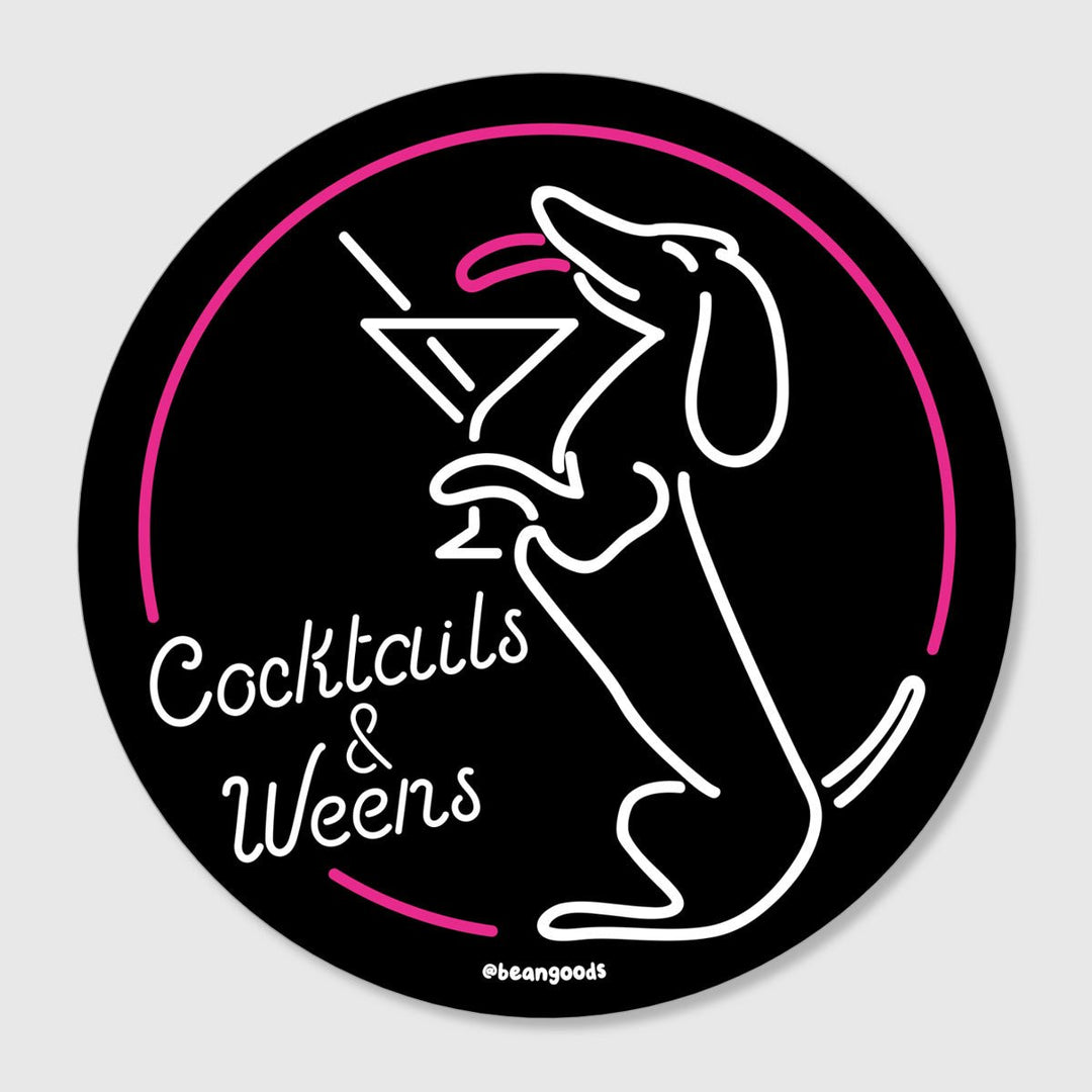 cocktails & weens sticker - bean goods