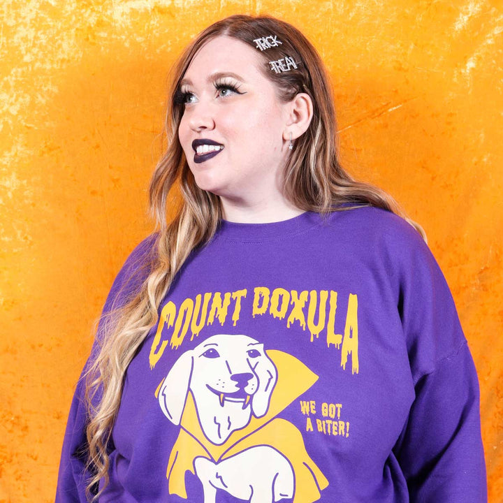 count doxula unisex crew sweatshirt | purple - bean goods