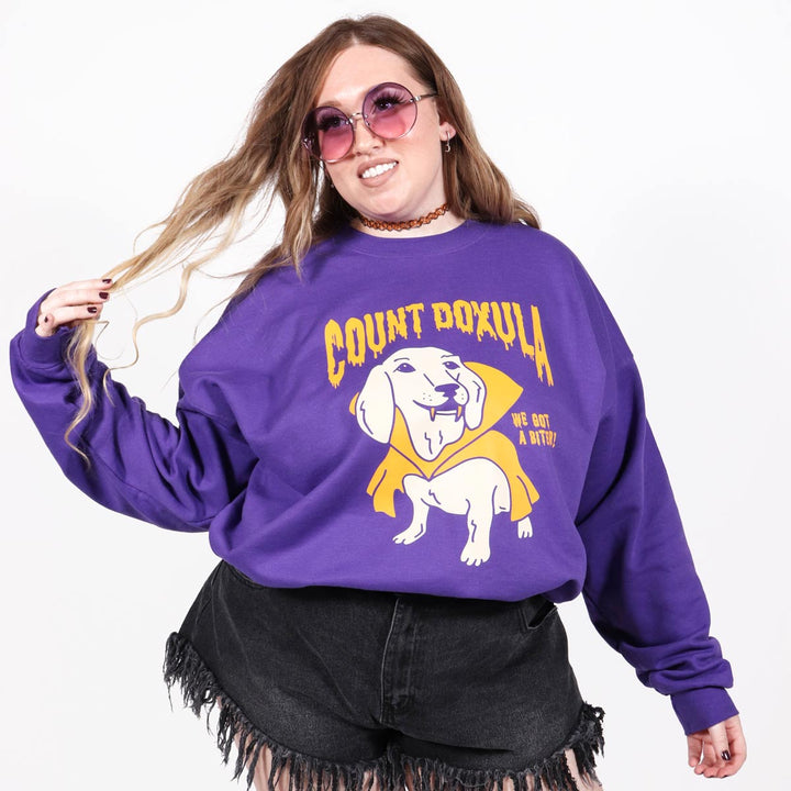 count doxula unisex crew sweatshirt | purple - bean goods