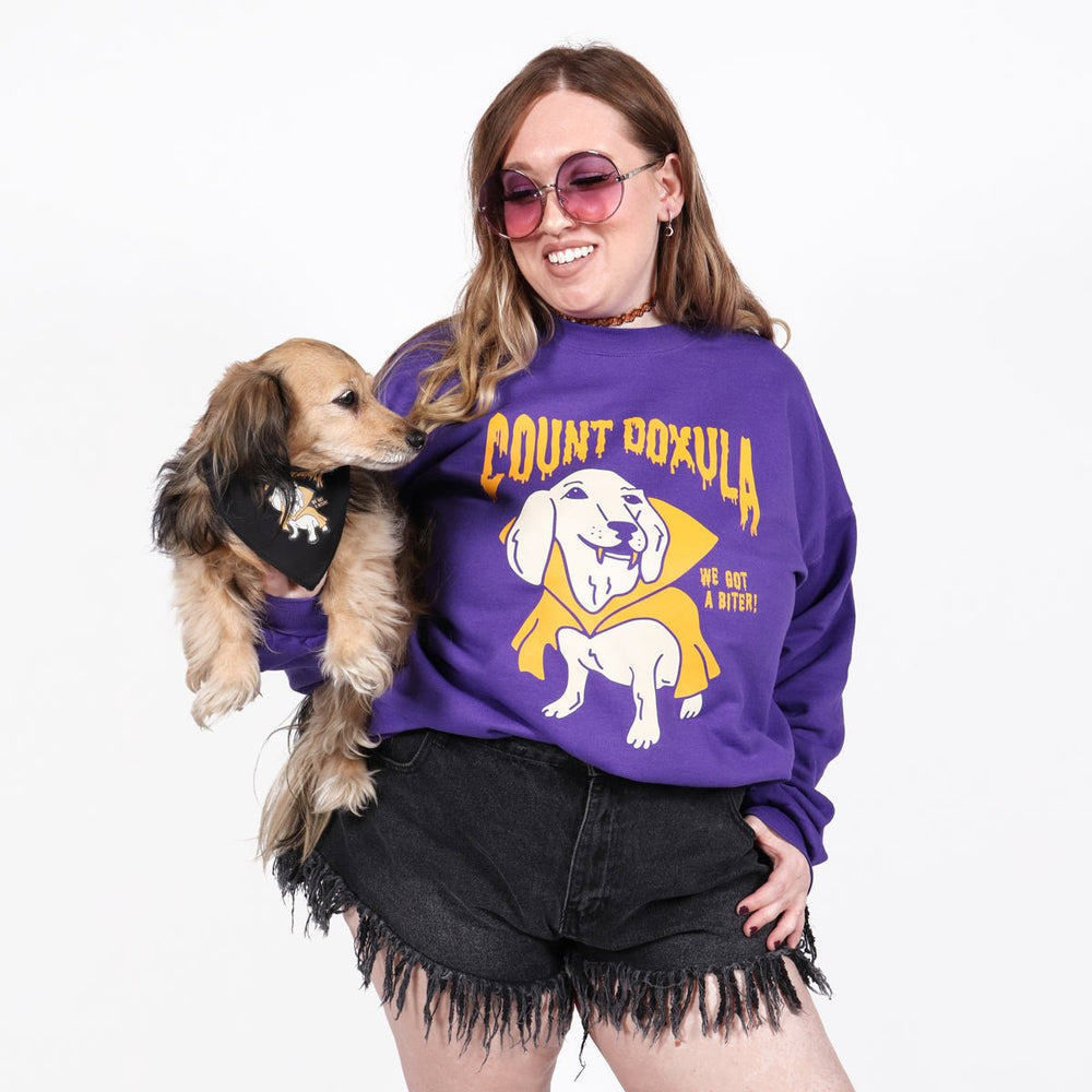 count doxula unisex crew sweatshirt | purple - bean goods