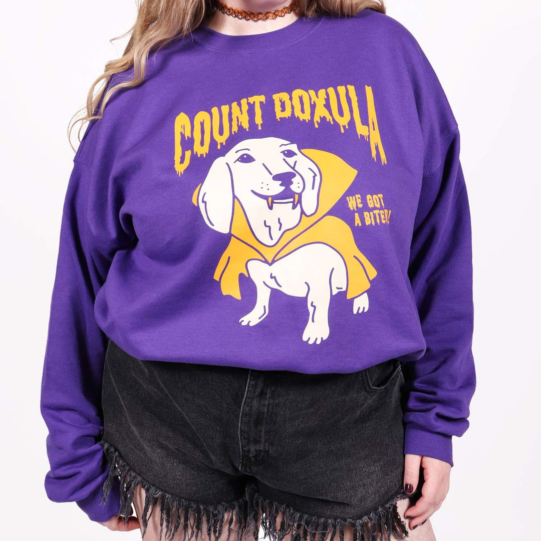 count doxula unisex crew sweatshirt | purple - bean goods