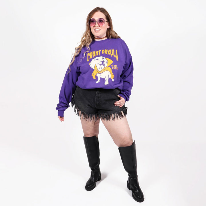 count doxula unisex crew sweatshirt | purple - bean goods