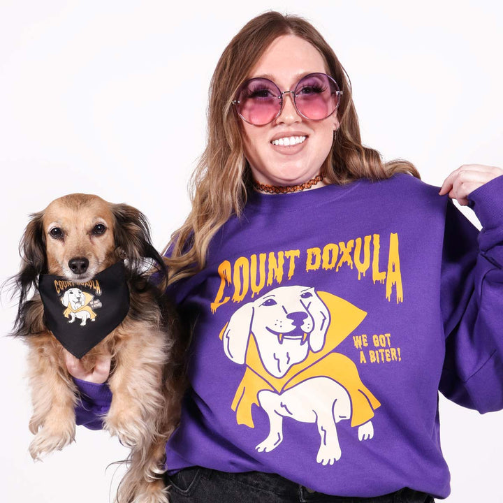 count doxula unisex crew sweatshirt | purple - bean goods