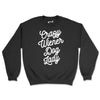 crazy wiener dog lady unisex crew sweatshirt | black