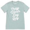 crazy wiener dog lady unisex tee | sage