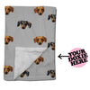 custom doxie print plush blanket