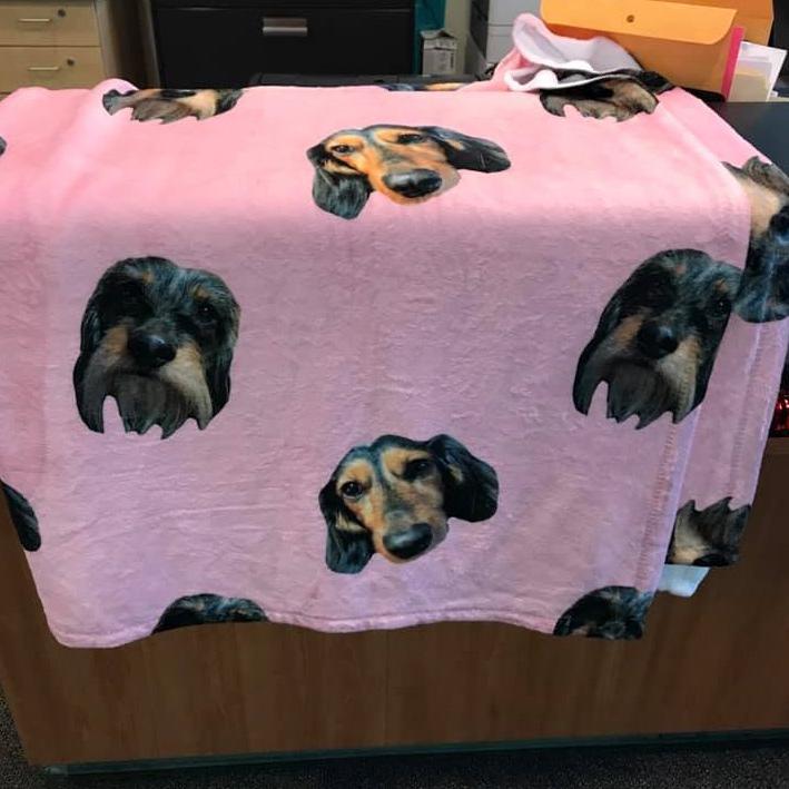 custom doxie print plush blanket 60" x 80" - BeanGoods