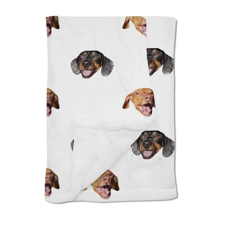 custom doxie print plush blanket 60" x 80" - BeanGoods