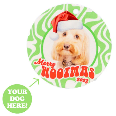 custom merry woofmas ornament - bean goods