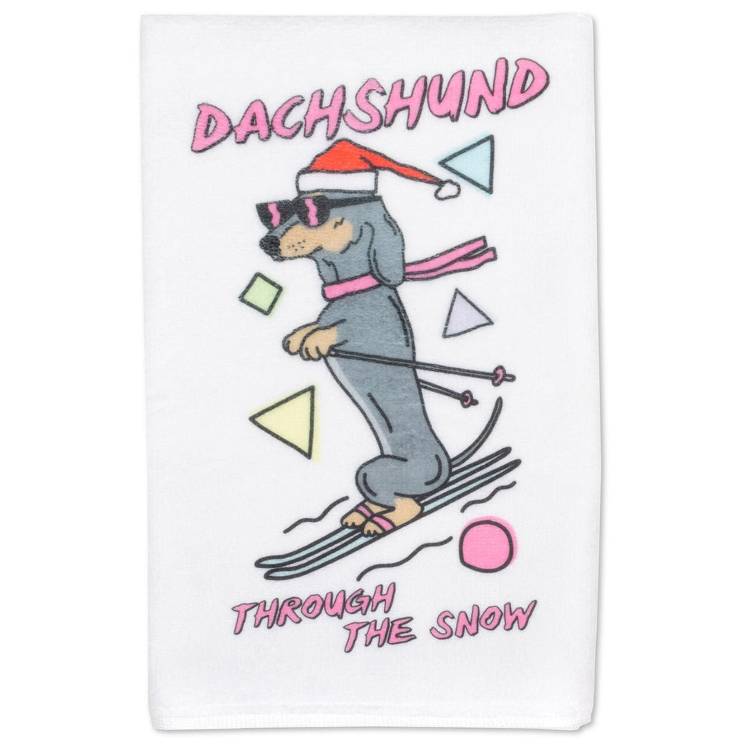 dachshund through the snow hand towel - bean goods