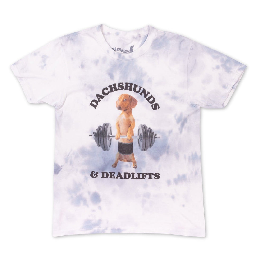 dachshunds & deadlifts unisex tee | tie-dye - bean goods