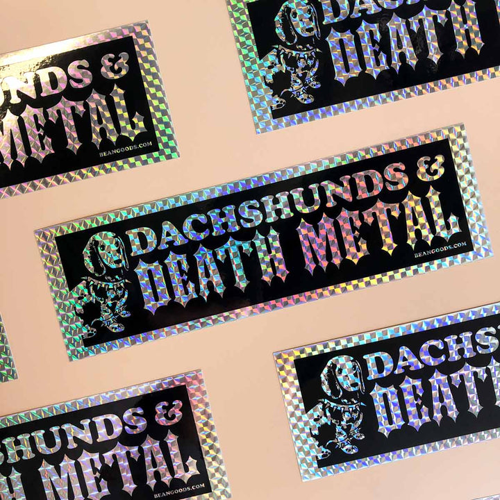 dachshunds & death metal bumper sticker - bean goods