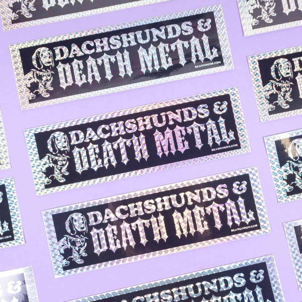 dachshunds & death metal bumper sticker - bean goods