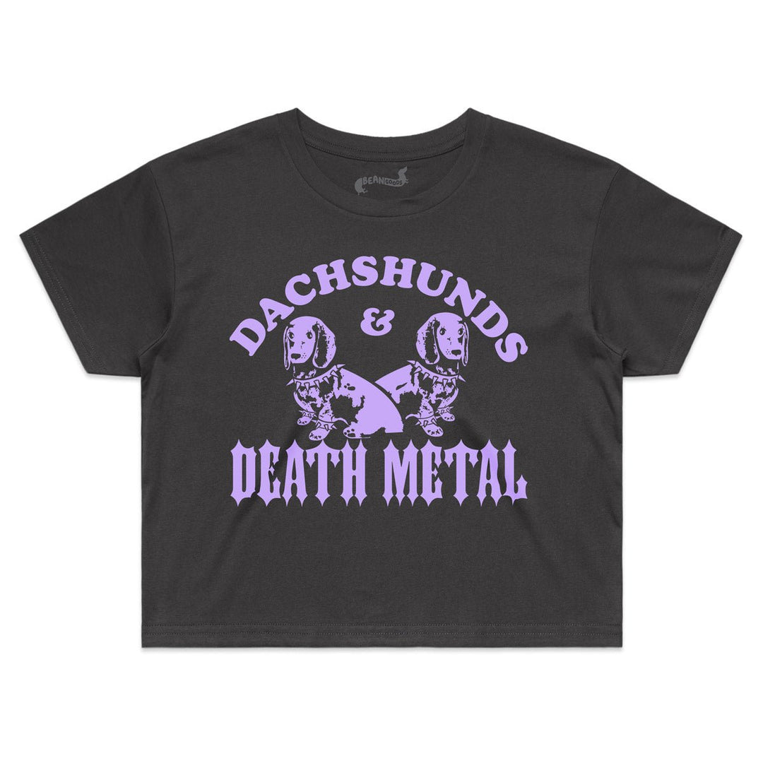 dachshunds & death metal crop tee - bean goods