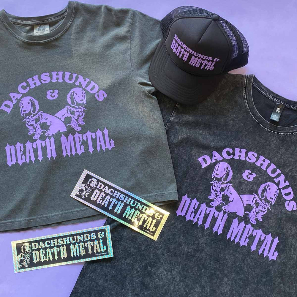 dachshunds & death metal trucker hat - bean goods