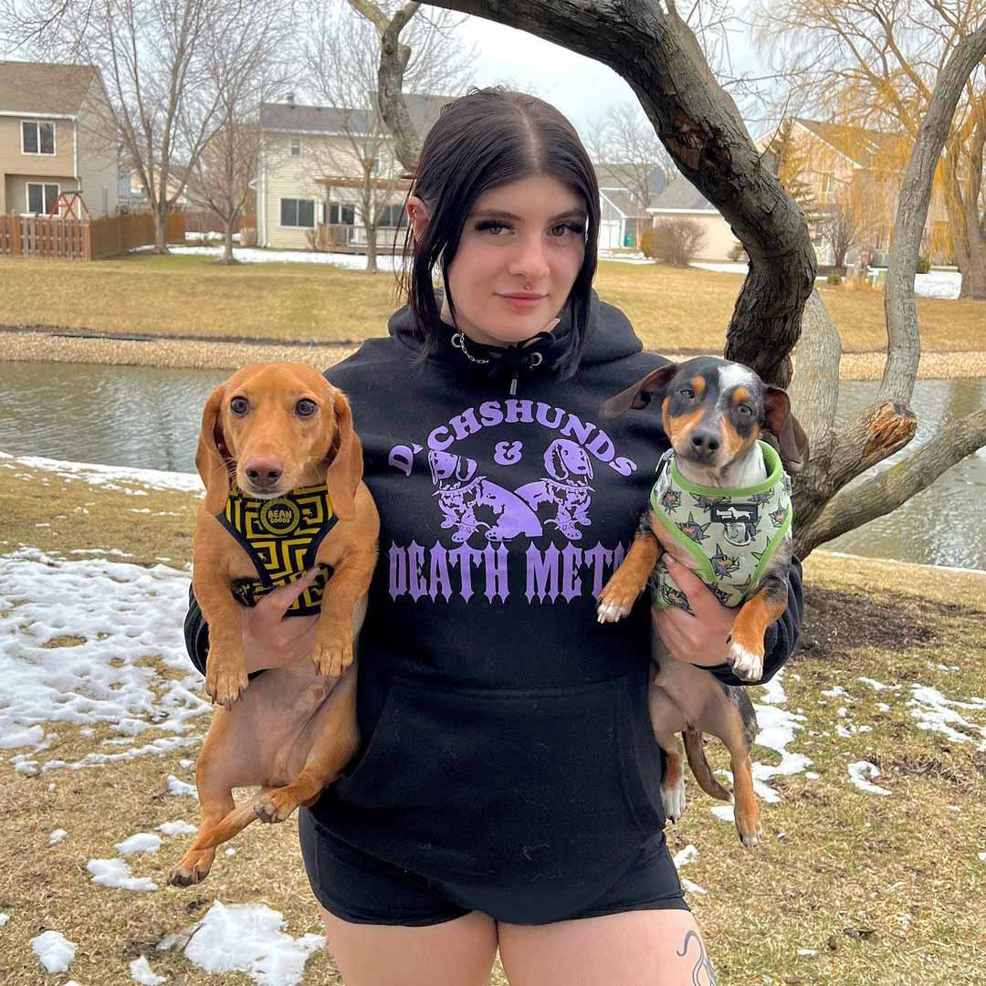 dachshunds & death metal unisex hoodie | black - bean goods