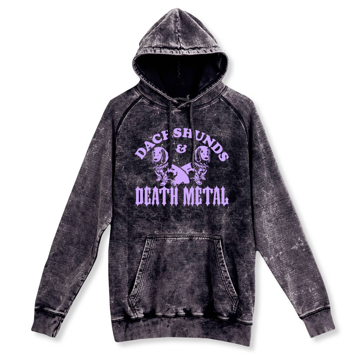 dachshunds & death metal unisex hoodie | mineral wash - bean goods