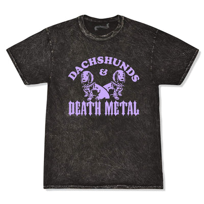 dachshunds & death metal unisex tee | mineral wash - bean goods
