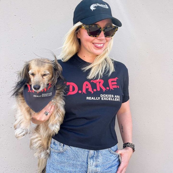 D.A.R.E cropped tee | black - bean goods