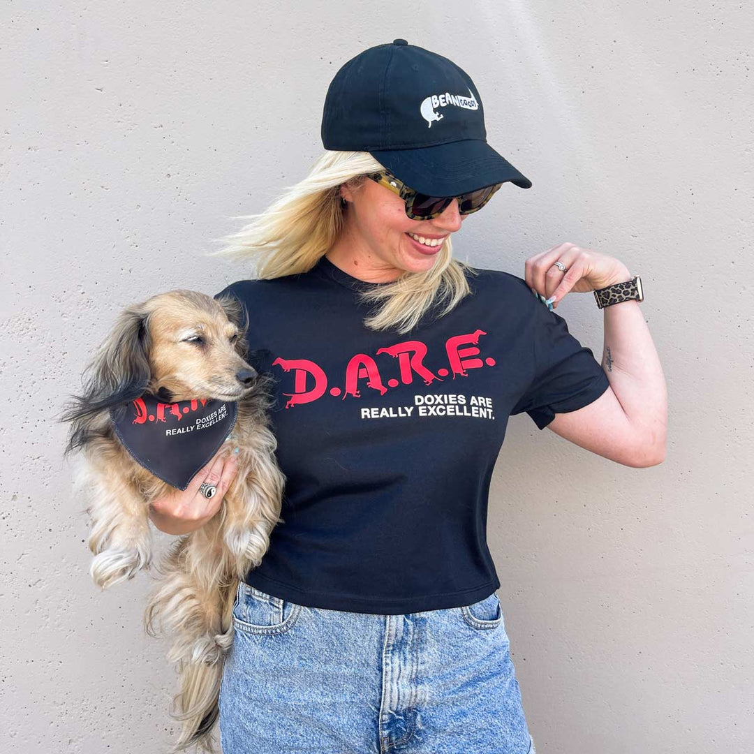 D.A.R.E cropped tee | black - bean goods