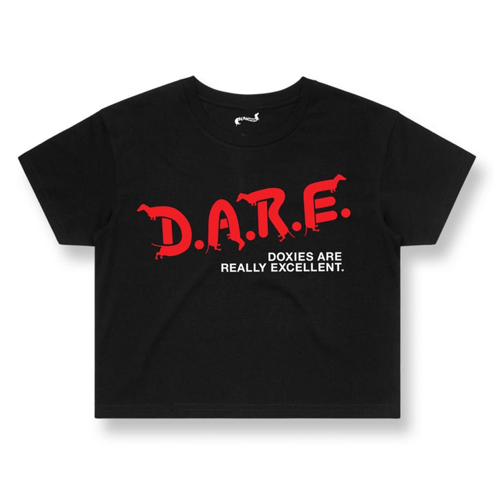 D.A.R.E cropped tee | black - bean goods