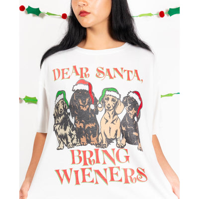 dear santa bring wieners sleep shirt - bean goods