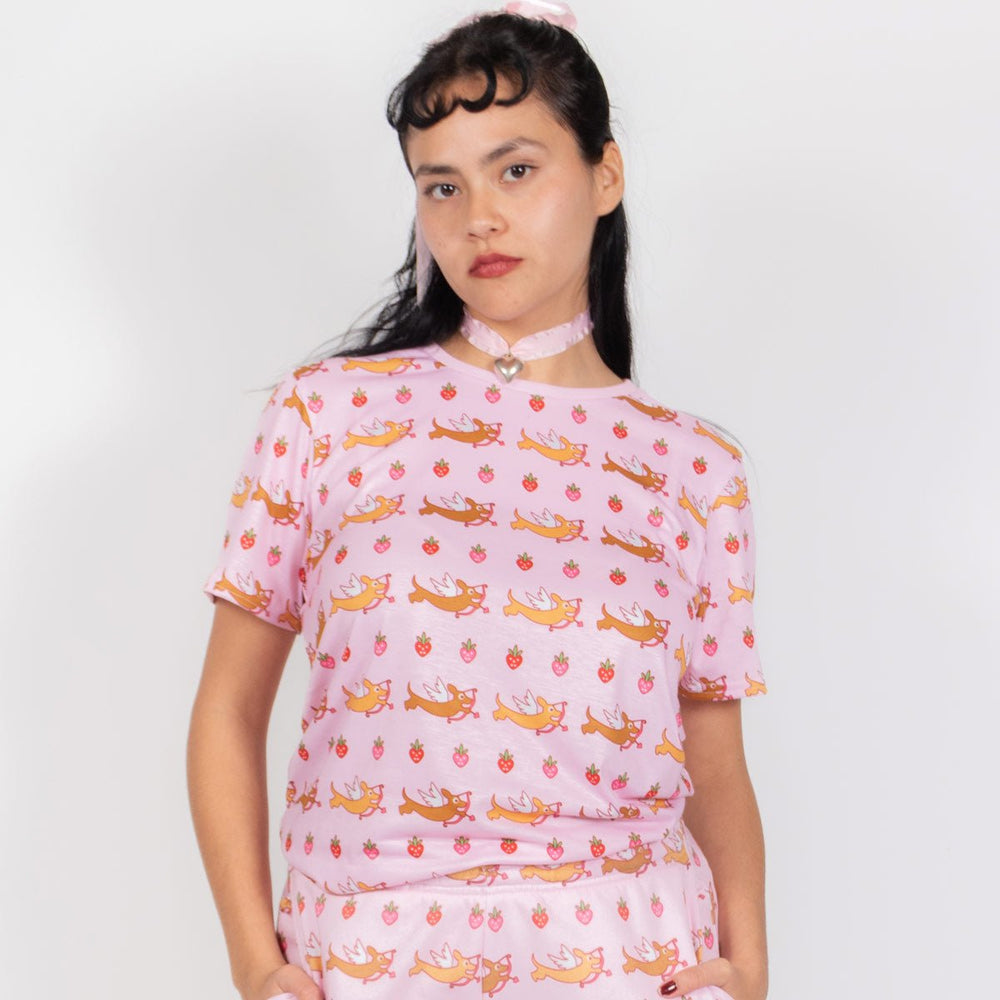 doxie love berry bliss unisex tee - bean goods