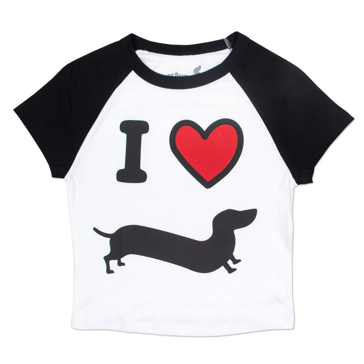 doxie love cropped baby tee - bean goods