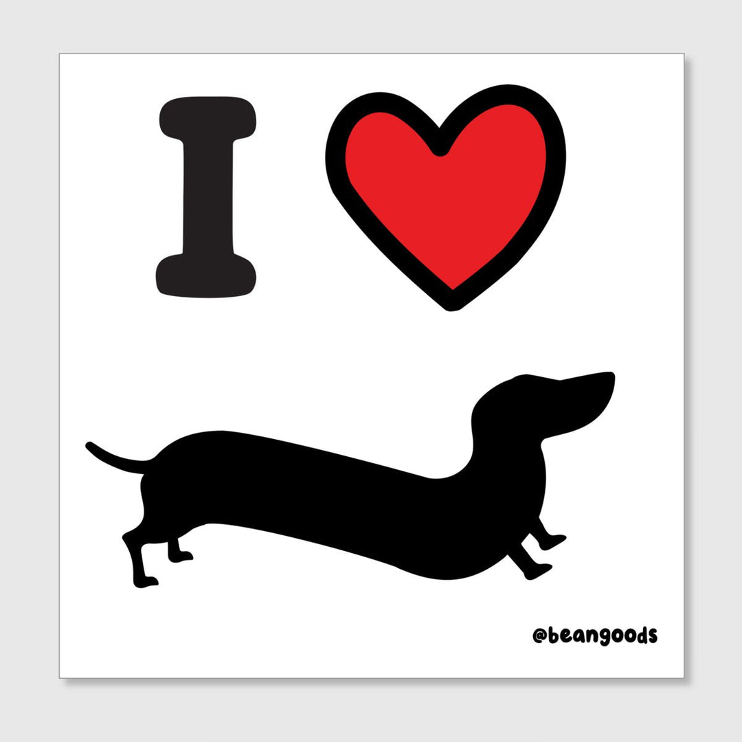 doxie love sticker - bean goods