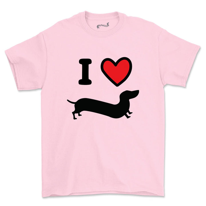 doxie love unisex tee | pink - bean goods