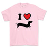 doxie love unisex tee | pink