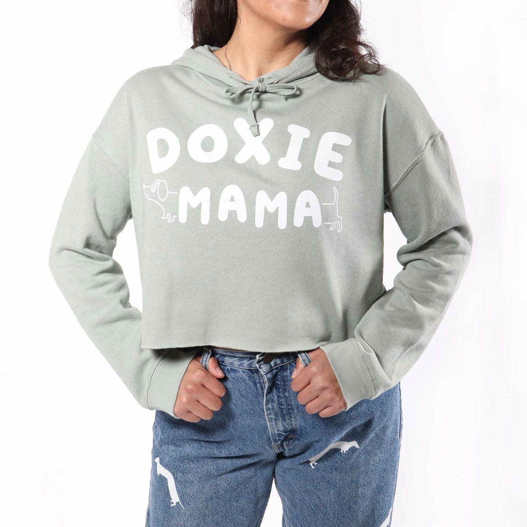 doxie mama cropped hoodie | sage - bean goods