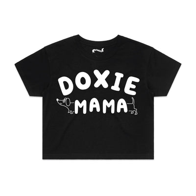 doxie mama cropped tee | black - bean goods