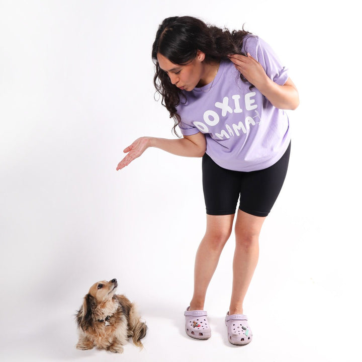 doxie mama unisex tee | lavender - bean goods