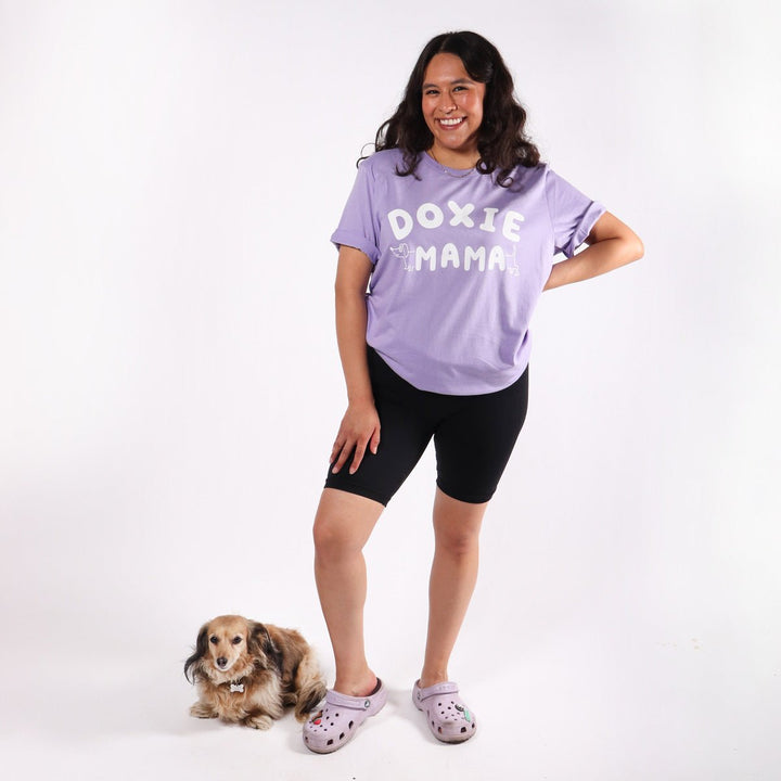 doxie mama unisex tee | lavender - bean goods