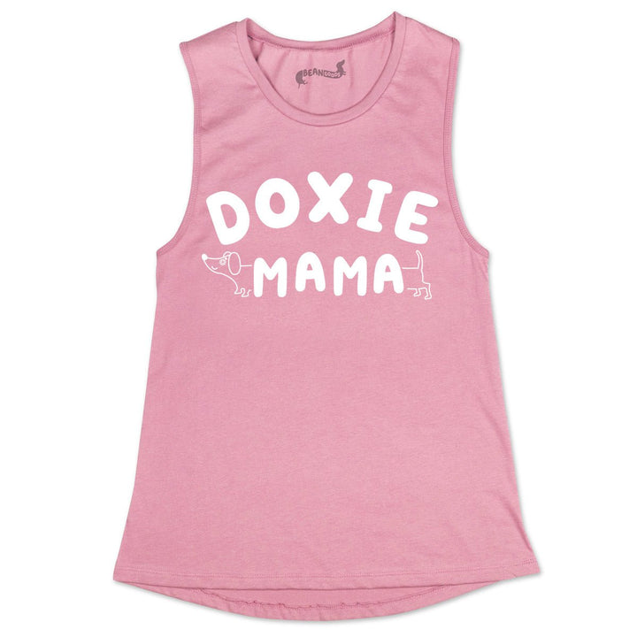 doxie mama women's muscle tank | rose - bean goods