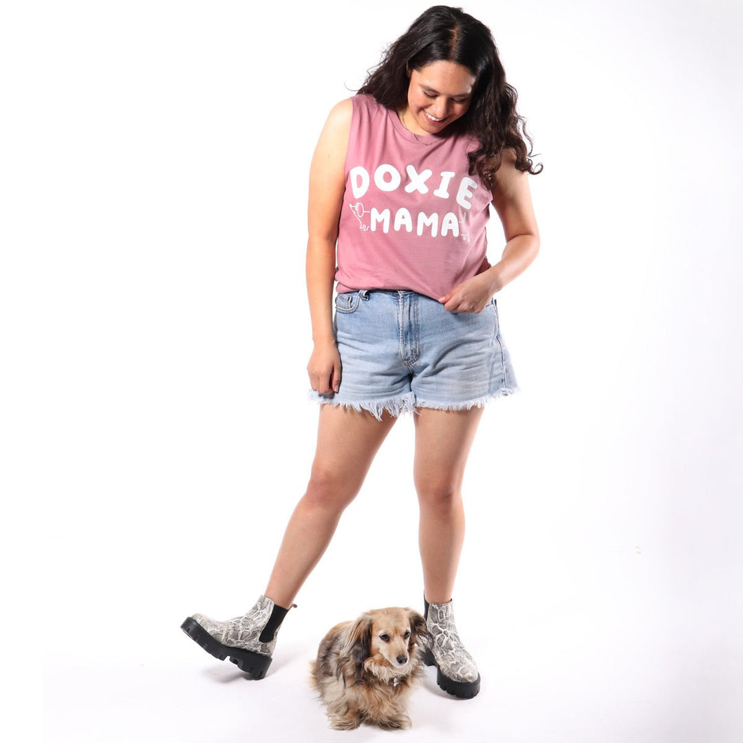 doxie mama women's tank | rose - bean goods