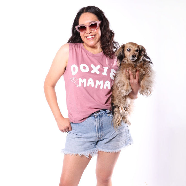 doxie mama women's tank | rose - bean goods